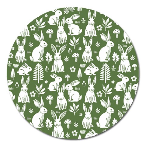 Easter bunny pattern Magnet 5  (Round) from ArtsNow.com Front