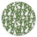 Easter bunny pattern Magnet 5  (Round)