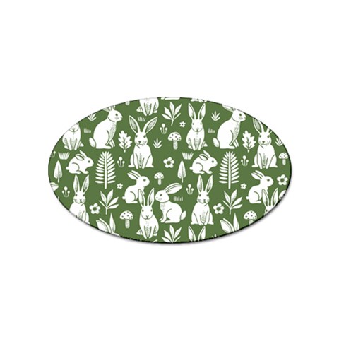 Easter bunny pattern Sticker Oval (10 pack) from ArtsNow.com Front
