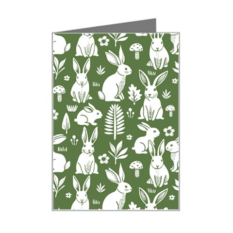 Easter bunny pattern Mini Greeting Card from ArtsNow.com Left