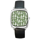 Easter bunny pattern Square Metal Watch