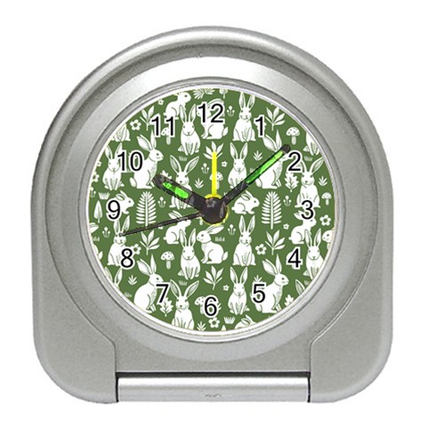 Easter bunny pattern Travel Alarm Clock from ArtsNow.com Front