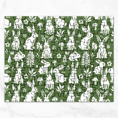 Easter bunny pattern Rectangular Jigsaw Puzzl from ArtsNow.com Front