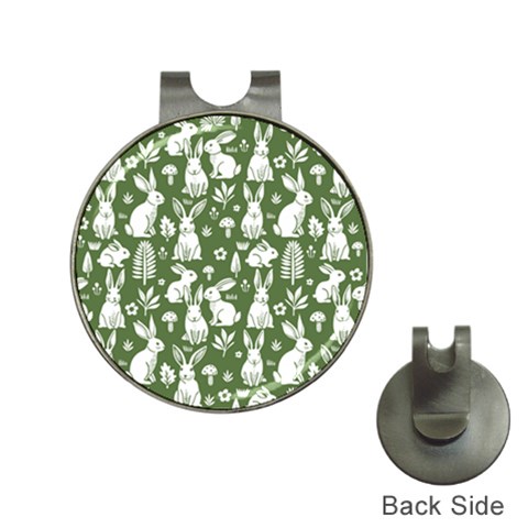 Easter bunny pattern Hat Clips with Golf Markers from ArtsNow.com Front