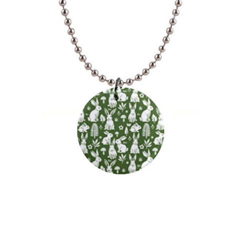 Easter bunny pattern 1  Button Necklace from ArtsNow.com Front