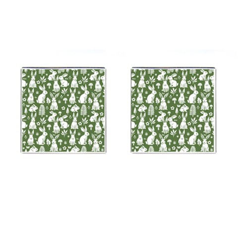 Easter bunny pattern Cufflinks (Square) from ArtsNow.com Front(Pair)
