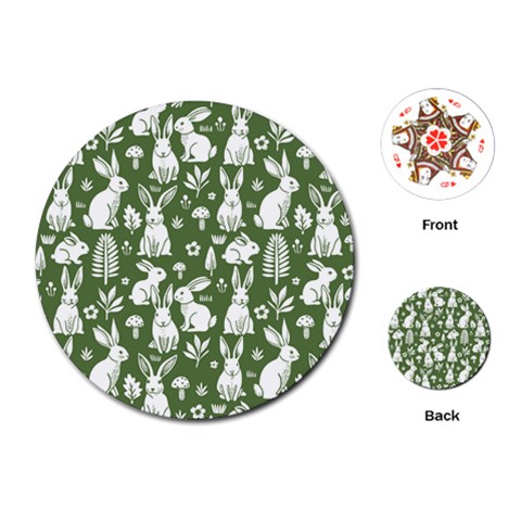 Easter bunny pattern Playing Cards Single Design (Round) from ArtsNow.com Front