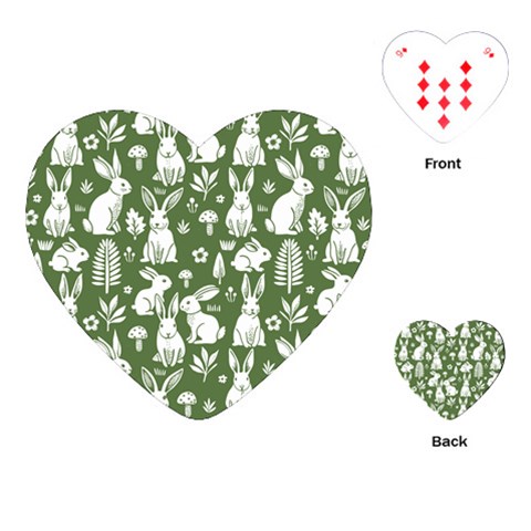 Easter bunny pattern Playing Cards Single Design (Heart) from ArtsNow.com Front