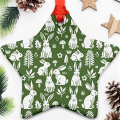 Easter bunny pattern Star Ornament (Two Sides) from ArtsNow.com Back