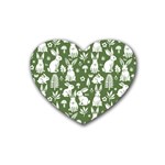 Easter bunny pattern Rubber Coaster (Heart)