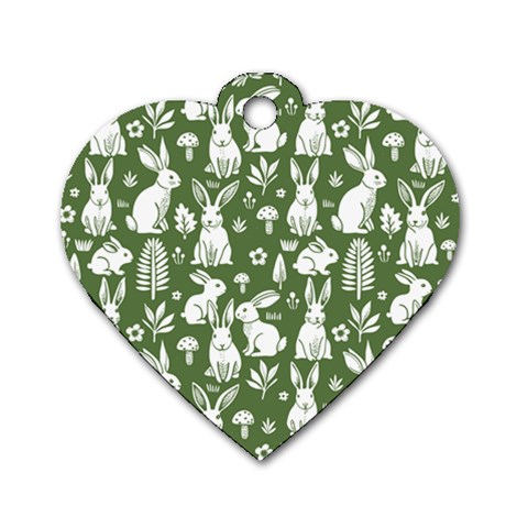 Easter bunny pattern Dog Tag Heart (Two Sides) from ArtsNow.com Front