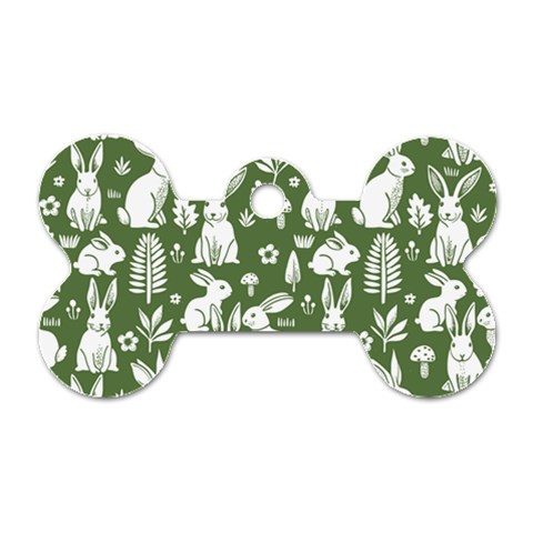 Easter bunny pattern Dog Tag Bone (One Side) from ArtsNow.com Front