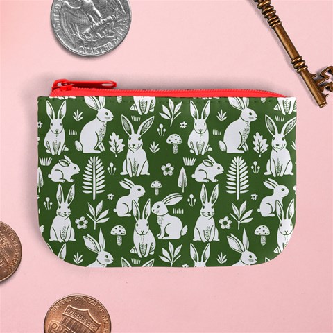 Easter bunny pattern Mini Coin Purse from ArtsNow.com Front