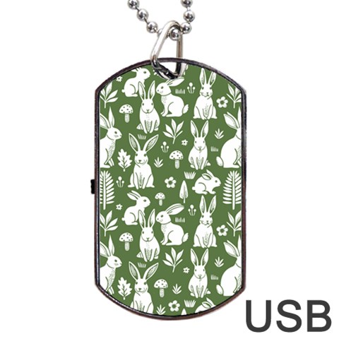 Easter bunny pattern Dog Tag USB Flash (One Side) from ArtsNow.com Front