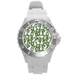 Easter bunny pattern Round Plastic Sport Watch (L)