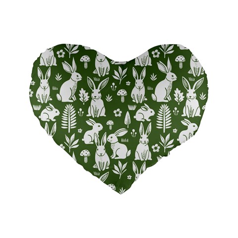 Easter bunny pattern Standard 16  Premium Heart Shape Cushions from ArtsNow.com Front