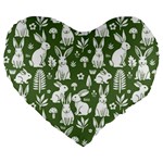 Easter bunny pattern Large 19  Premium Heart Shape Cushions
