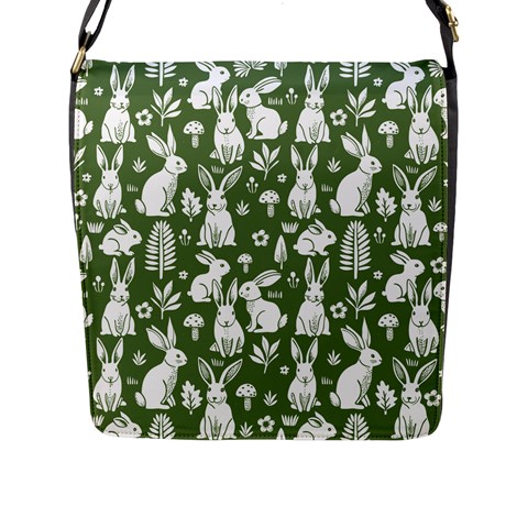 Easter bunny pattern Flap Closure Messenger Bag (L) from ArtsNow.com Front