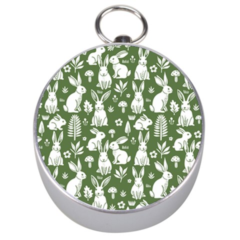 Easter bunny pattern Silver Compasses from ArtsNow.com Front