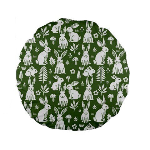 Easter bunny pattern Standard 15  Premium Flano Round Cushions from ArtsNow.com Back