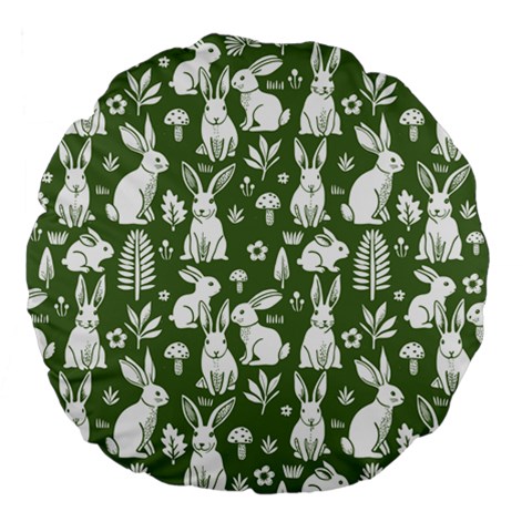 Easter bunny pattern Large 18  Premium Flano Round Cushions from ArtsNow.com Front