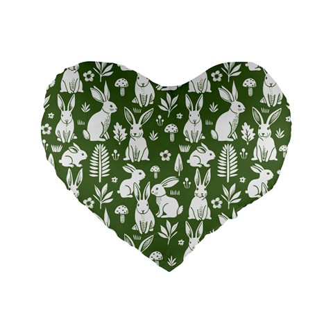 Easter bunny pattern Standard 16  Premium Flano Heart Shape Cushions from ArtsNow.com Front
