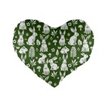 Easter bunny pattern Standard 16  Premium Flano Heart Shape Cushions