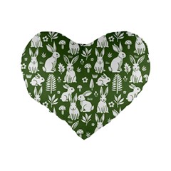 Easter bunny pattern Standard 16  Premium Flano Heart Shape Cushions from ArtsNow.com Back