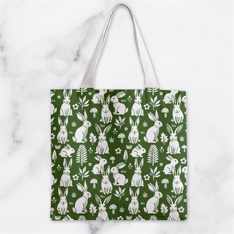 Easter bunny pattern Zipper Grocery Tote Bag from ArtsNow.com Front