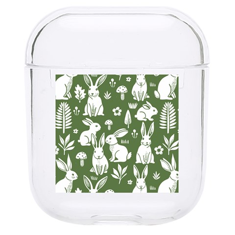 Easter bunny pattern Hard PC AirPods 1/2 Case from ArtsNow.com Front