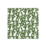 Easter bunny pattern 22  x 22  Satin Bandana Scarf