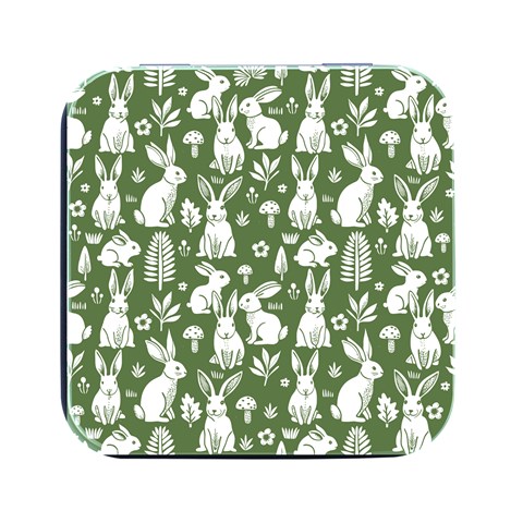 Easter bunny pattern Square Metal Box (Black) from ArtsNow.com Front