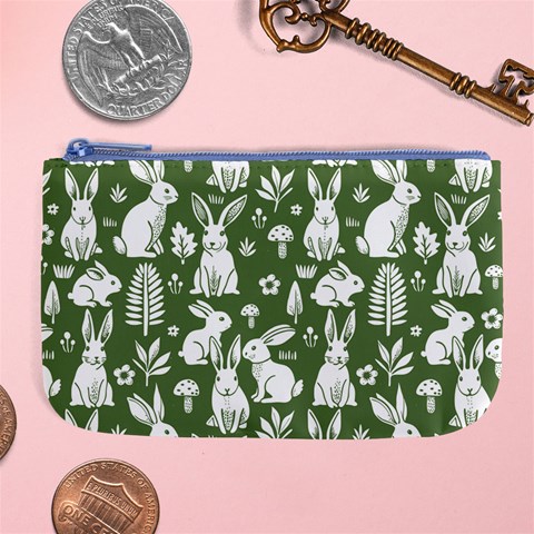 Easter bunny pattern Large Coin Purse from ArtsNow.com Front