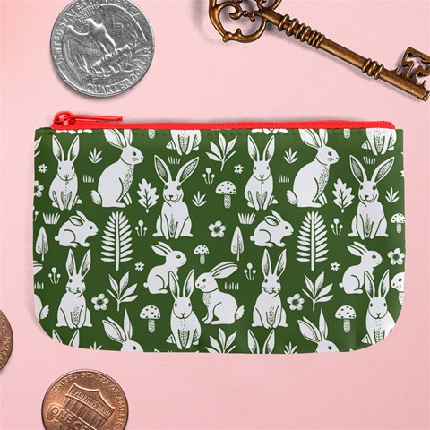 Easter bunny pattern Large Coin Purse from ArtsNow.com Front
