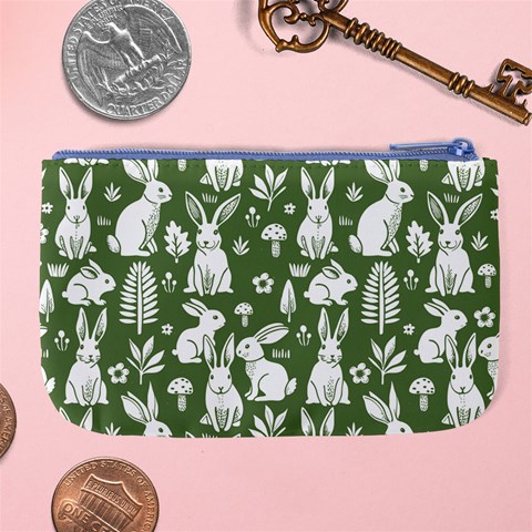 Easter bunny pattern Large Coin Purse from ArtsNow.com Back