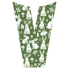 Easter bunny pattern Short Sleeve Long Pants Satin Pajamas Set from ArtsNow.com Placket
