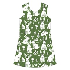Easter bunny pattern Kids  Short Sleeve Velvet Dress from ArtsNow.com Front