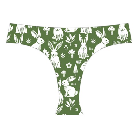 Easter bunny pattern Cross Back Hipster Bikini Set from ArtsNow.com Front Under