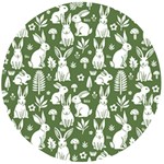 Easter bunny pattern Wooden Bottle Opener (Round)