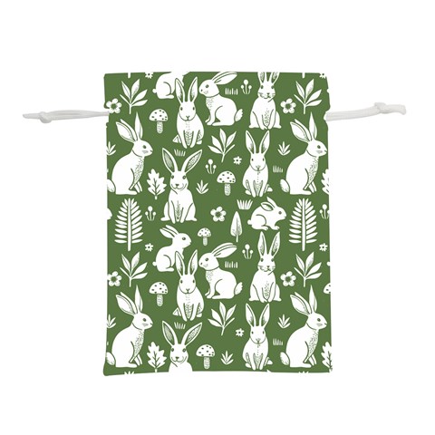 Easter bunny pattern Lightweight Drawstring Pouch (M) from ArtsNow.com Front