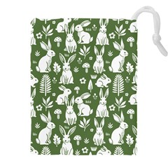 Easter bunny pattern Drawstring Pouch (4XL) from ArtsNow.com Front