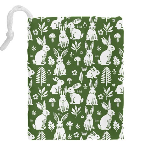 Easter bunny pattern Drawstring Pouch (5XL) from ArtsNow.com Back