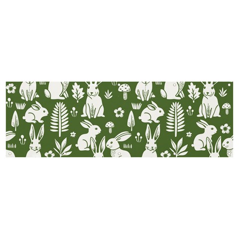 Easter bunny pattern Banner and Sign 12  x 4  from ArtsNow.com Front
