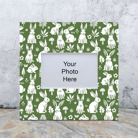 Easter bunny pattern White Box Photo Frame 4  x 6  from ArtsNow.com Front