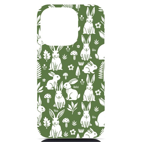 Easter bunny pattern iPhone 14 Pro Black UV Print PC Hardshell Case from ArtsNow.com Front