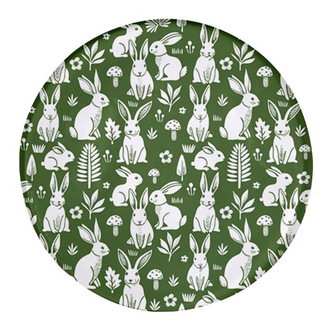Easter bunny pattern Round Glass Fridge Magnet (4 pack) from ArtsNow.com Front