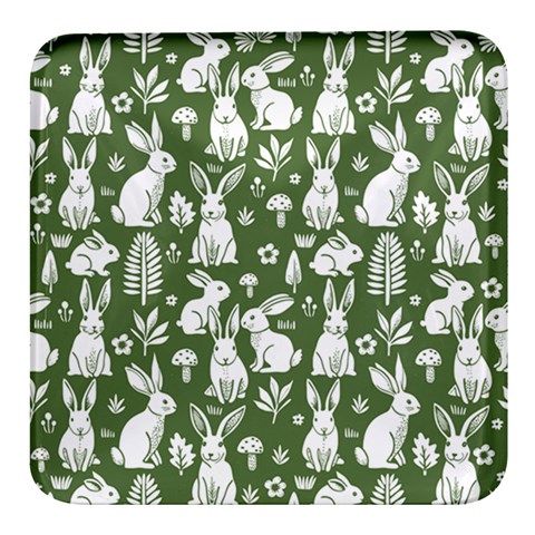 Easter bunny pattern Square Glass Fridge Magnet (4 pack) from ArtsNow.com Front