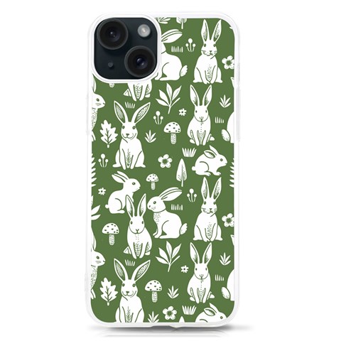 Easter bunny pattern iPhone 15 TPU UV Print Case from ArtsNow.com Front