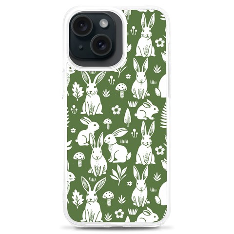 Easter bunny pattern iPhone 15 Plus TPU UV Print Case from ArtsNow.com Front
