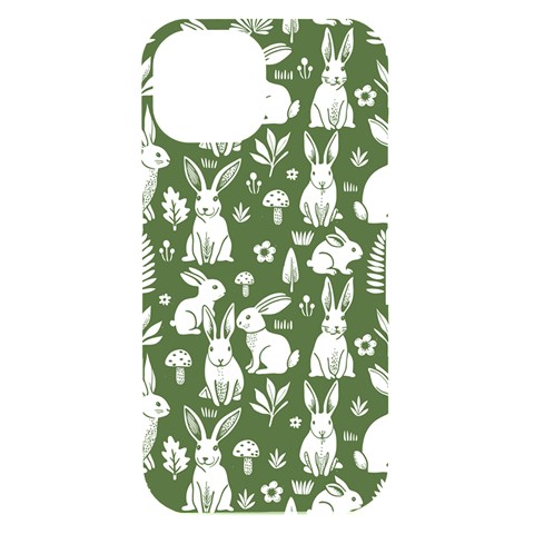 Easter bunny pattern iPhone 15 Black UV Print PC Hardshell Case from ArtsNow.com Front